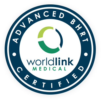 Advanced BHRT Certified seal, Worldlink Medical Academy, 2026